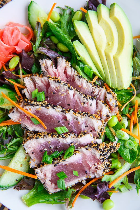 Sesame Crusted Seared Tuna 'Sushi' Salad