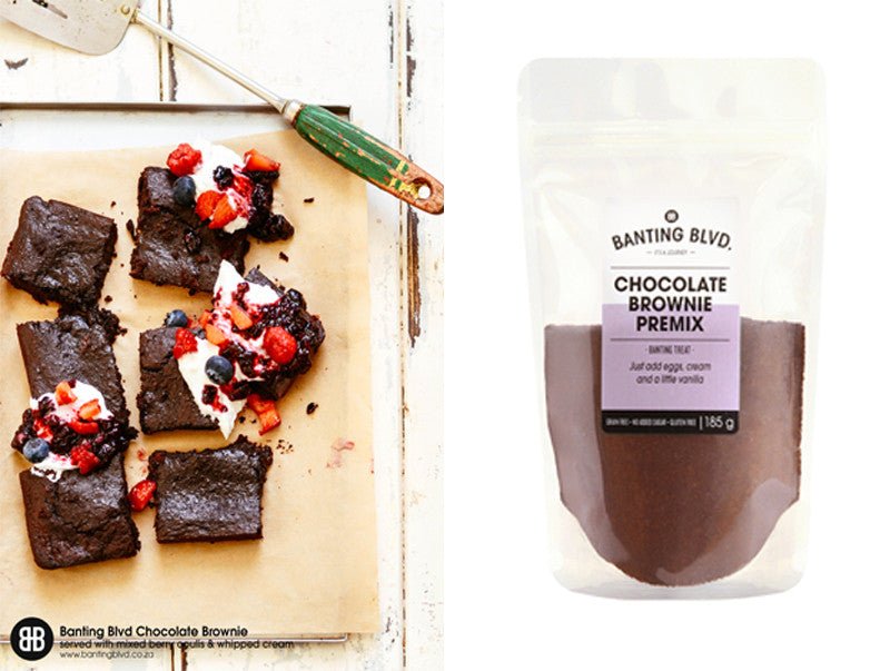 Banting Blvd Chocolate Brownies with Mixed Berry Coulis