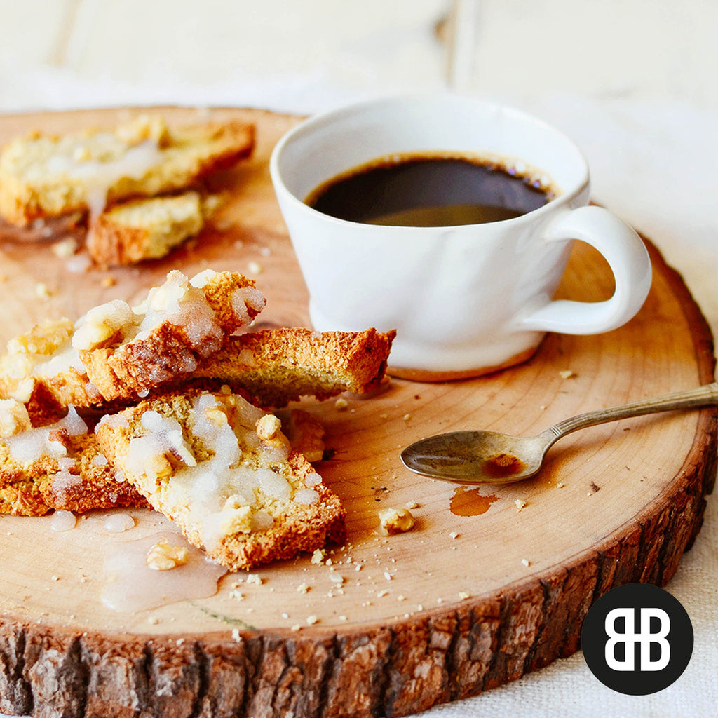 BANTING BLVD Sunflower Rusk Premix with walnut drizzle and espresso