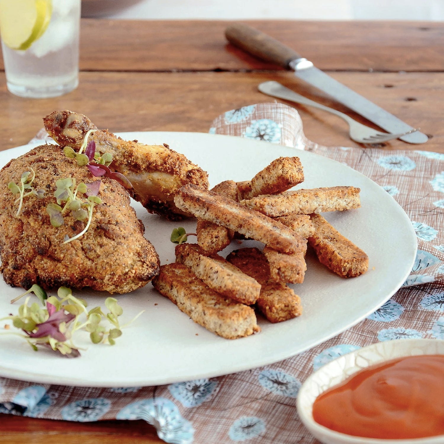 HEBA Crispy Crumbed Chicken and Chips