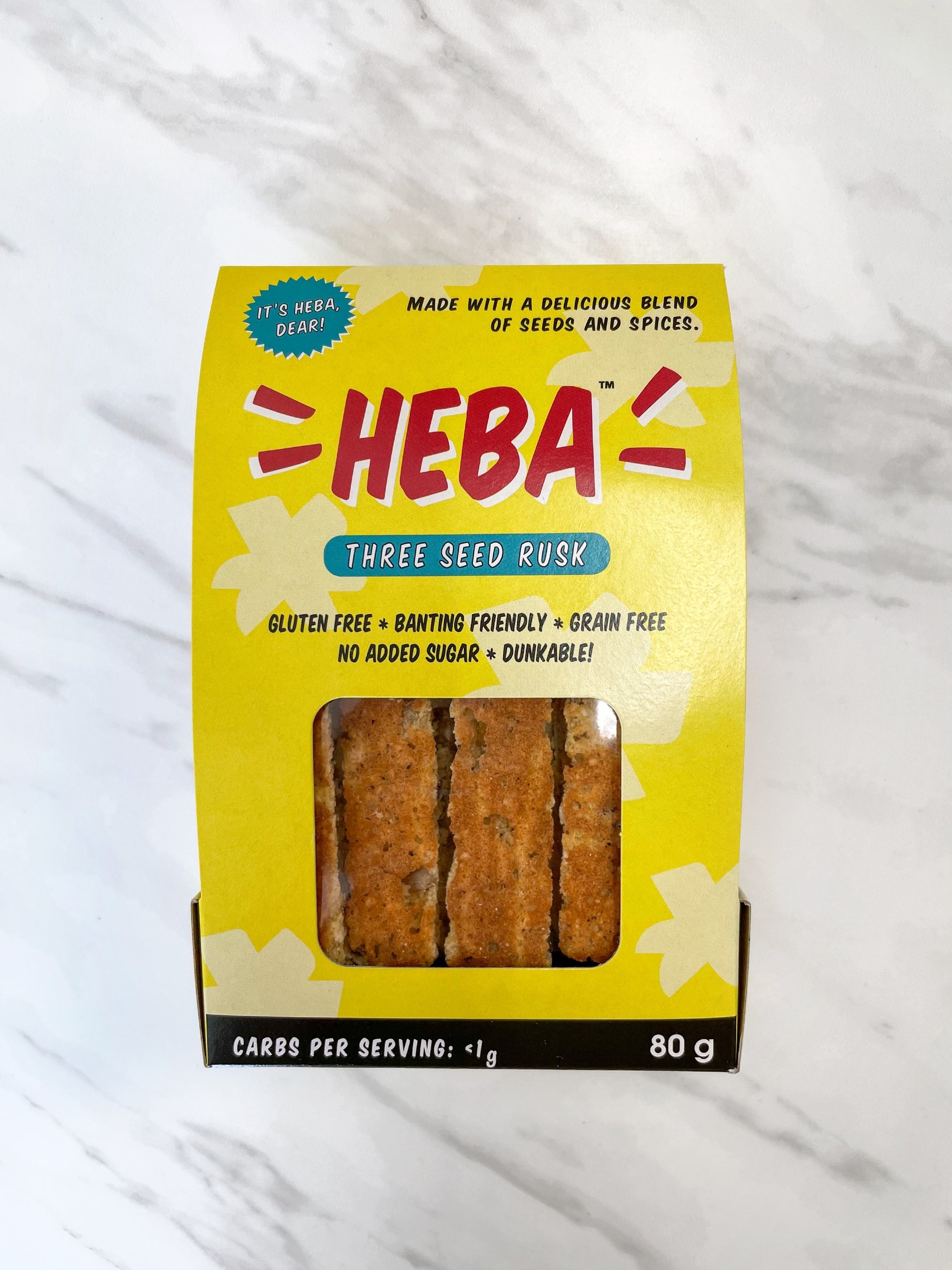 HEBA Three Seed Rusks 80g