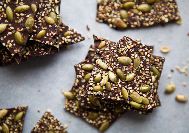 Salted, Seedy Chocolate Bark