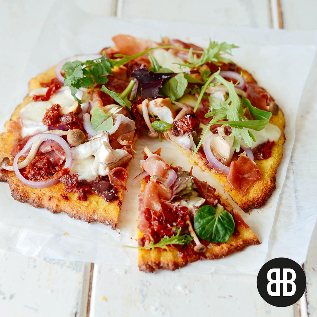 BANTING BLVD Coconut Bread Premix as a Mediterranean Pizza