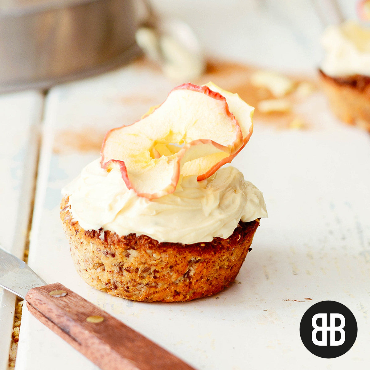 BANTING BLVD Cinnamon Muffins with Chai Cream Cheese Frosting